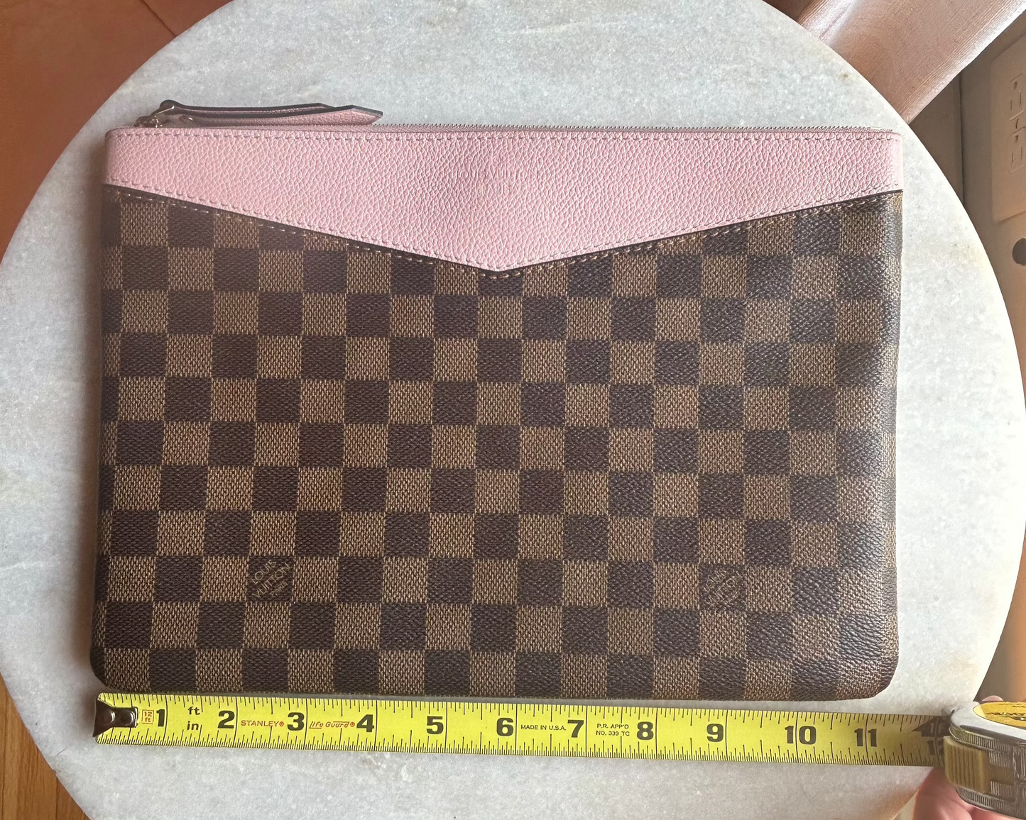 Louis Vuitton Daily Pouch Damier Ebene Rose Pink