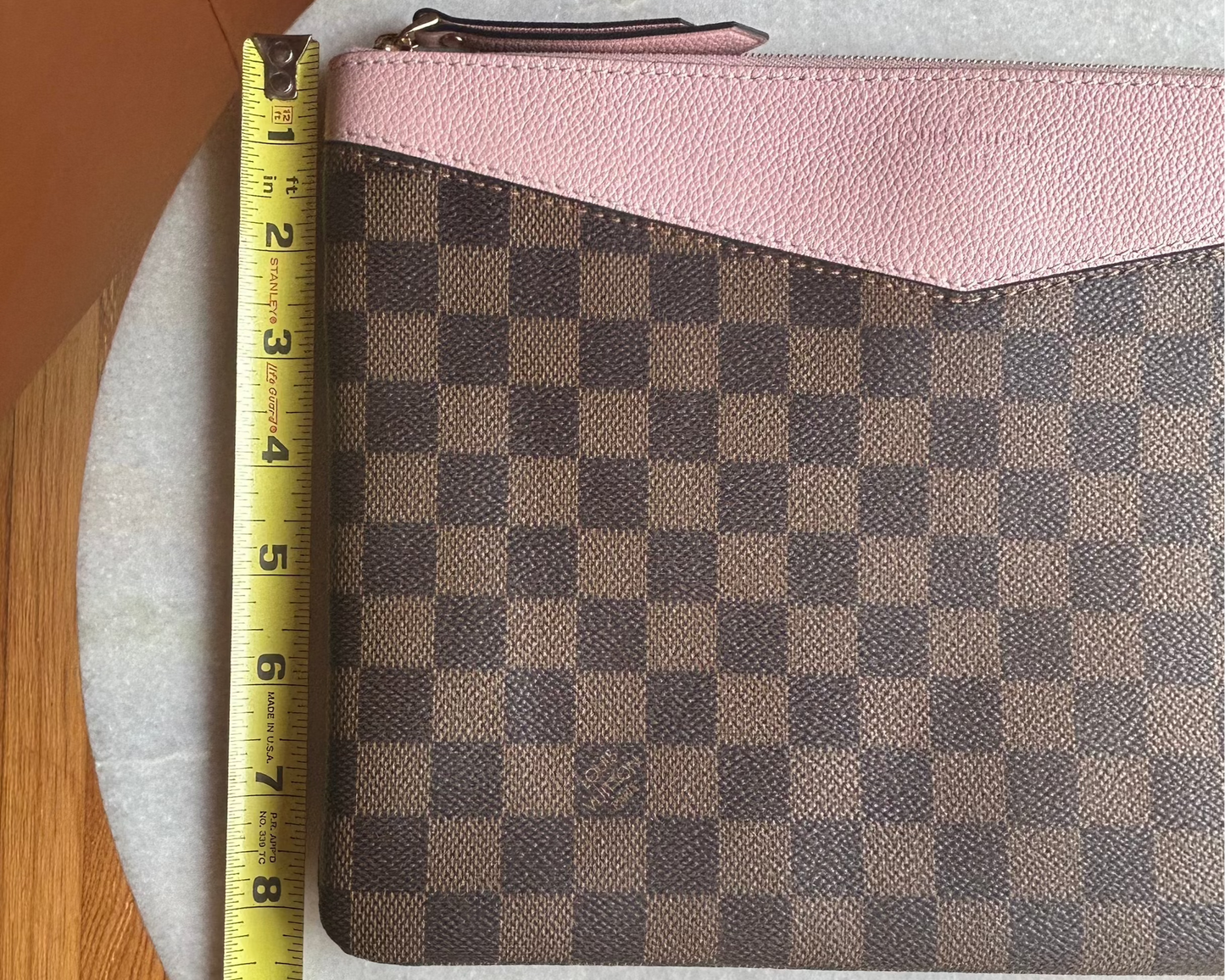 Louis Vuitton Daily Pouch Damier Ebene Rose Pink