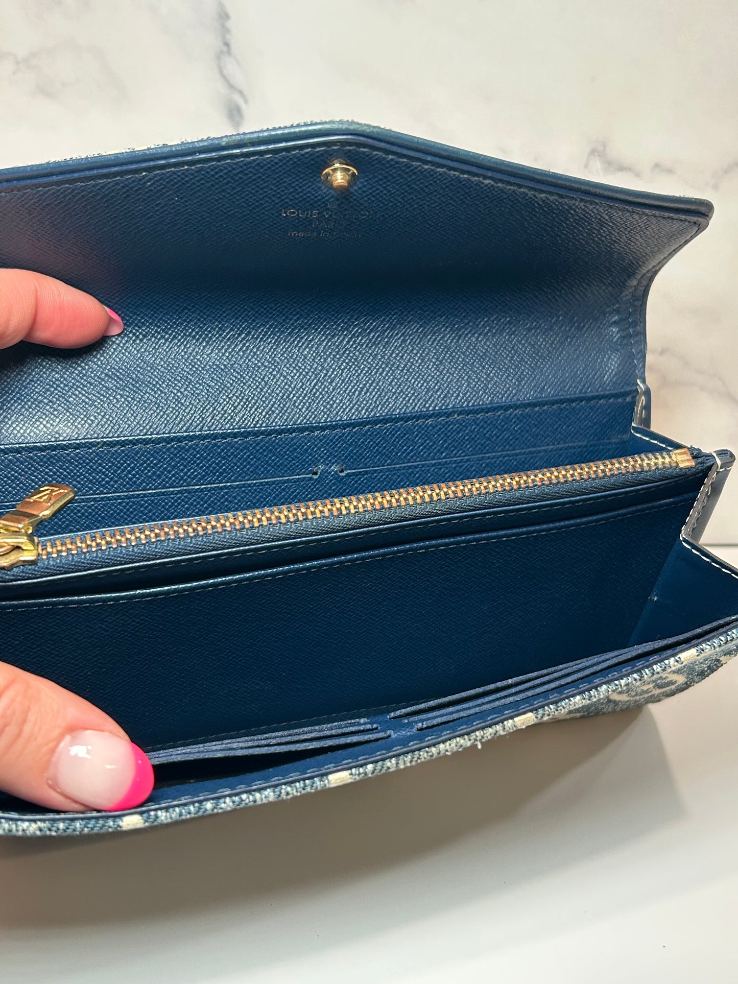 Louis Vuitton Sarah Denim Long Wallet