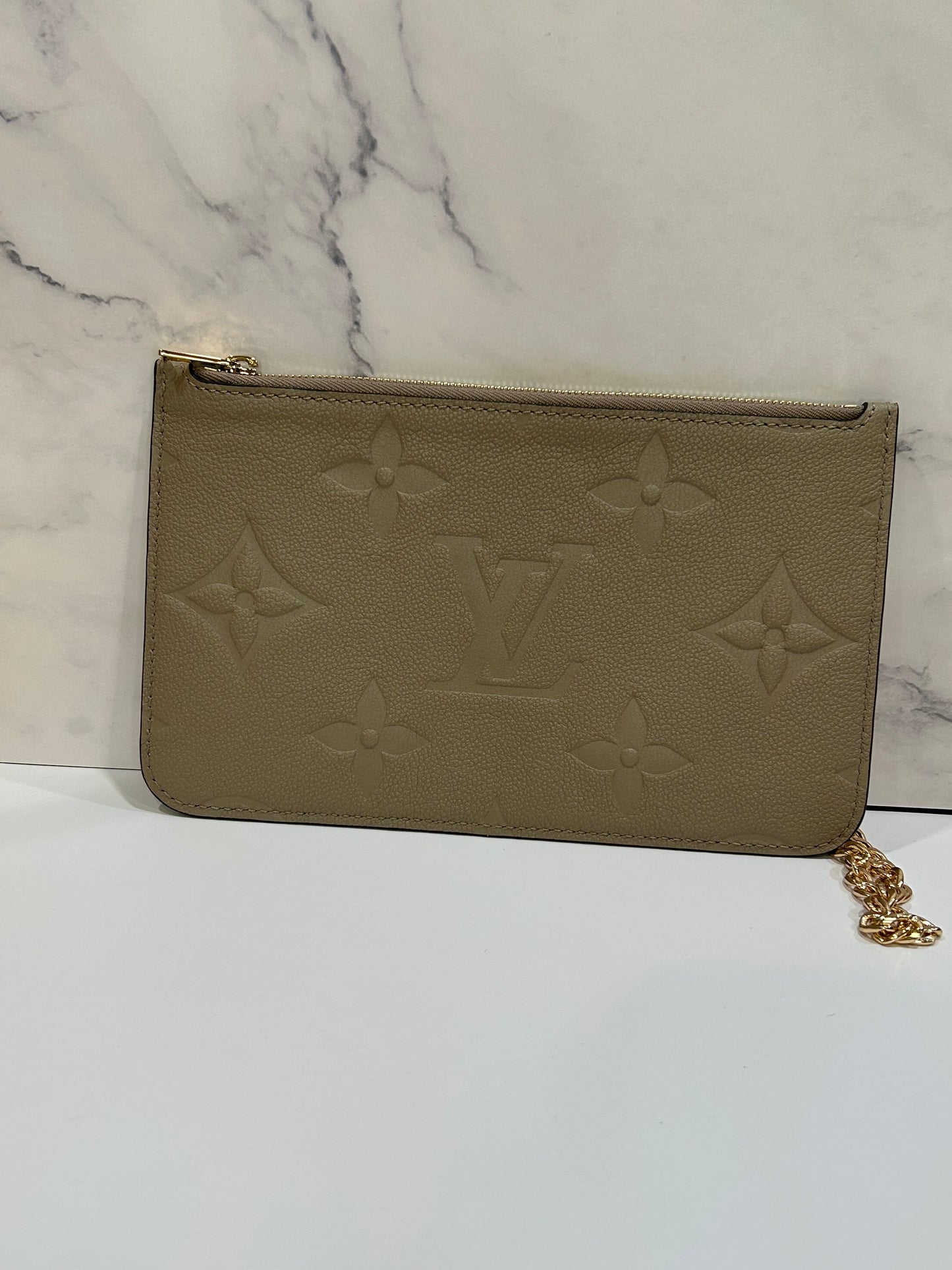 Louis Vuitton Turtledove Empreinte Neverfull Pouch